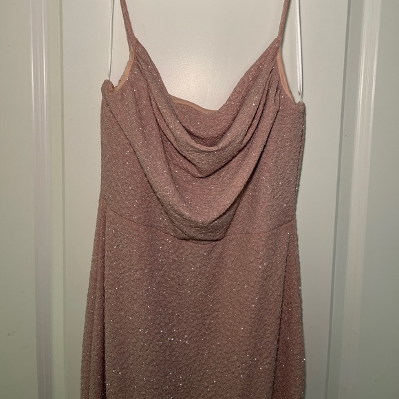 Lola Formal High Slit Glitzy Glitter Dress | Sparkly dress Silver and Pink - Picture 4 of 6